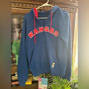 Kansas Blue Hoodie with Red Accents